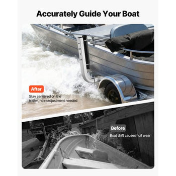 Boat Trailer Guides, 18.5 in/20.5 in Height Adjustable Trailers Guide, 2PCS Thickened High-Duty Steel Trailer Guide-Ons with Smooth Roller Guidance, for V-Hull Boats, Small to Mid-Size Boats