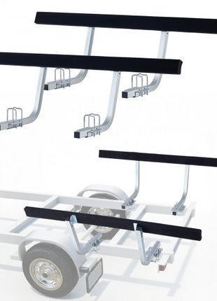 Boat Trailer Guides, 16.7 in/18.7 in Height Adjustable Trailers Guide, 2PCS Thickened Steel Trailer Guide-Ons with Thick Support Pads, Fits L-Beam, Box or C-Channel Bunk-Style Pontoon Trailers
