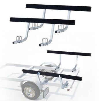 Boat Trailer Guides, 16.7 in/18.7 in Height Adjustable Trailers Guide, 2PCS Thickened Steel Trailer Guide-Ons with Thick Support Pads, Fits L-Beam, Box or C-Channel Bunk-Style Pontoon Trailers