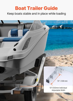 Boat Trailer Guide, 2PCS Adjustable Short Bunk Guide-Ons, Hardened Steel Trailer Guide Poles with Soft Cushion, Heavy Duty Roller Guide Design, for Ski Boat, Fishing Boat or Sailboat Trailer