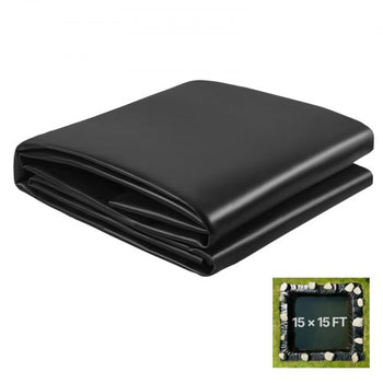 15 x 15 ft Pond Liner, 45 Mil Thickness, EPDM Rubber Material Fish Pond Liner for Outdoor Ponds, Easy to Cut, Durable & Leakproof, for Water Garden, Waterfall, Fishpond, Koi, Fountains, Black