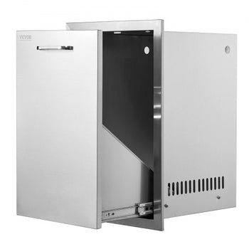 Outdoor Kitchen Propane Tank Drawer 16Wx24.4Hx16D Inch Stainless Steel Pull Out Trash Drawer with Handle for Outdoor Kitchen BBQ Island