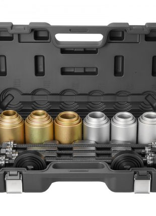 Pull and Press Sleeve Kit, 26 PCS, Steel Bush Removal Insertion Sleeve Tools with Carrying Case, Compatible with LCV and HGV Engines, for Removing and Installing Bushings, Bearings, and Seals