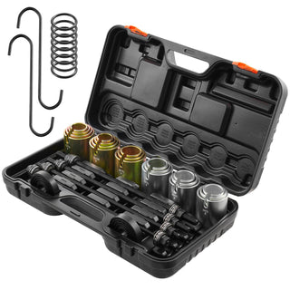 26 PCS Pull and Press Sleeve Kit, Steel Bush Bearing Removal and Installation Set, Bush Removal Insertion Sleeve Tools with Carrying Case, Multi-Vehicle Compatibility for LCV and HGV Engines
