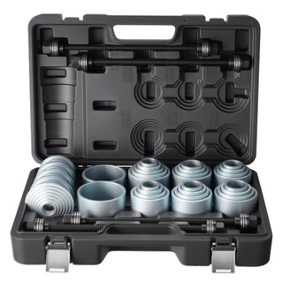 Pull and Press Sleeve Kit, 36 PCS, Steel Bush Removal Insertion Sleeve Tools with Carrying Case, Compatible with LCV and HGV Engines, for Removing and Installing Bushings, Bearings, and Seals