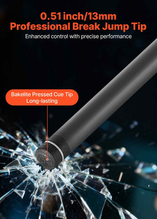 Pool Cue, 1 Piece Jump Break Cue, 58 inch & 19.5 oz Break Cues Pool Stick, Breaks Stick with Carbon Fiber Shaft & Maple Cues Butt, Heavy Hitter Breaks Jump Billiard Cue for Adult, Home, Office
