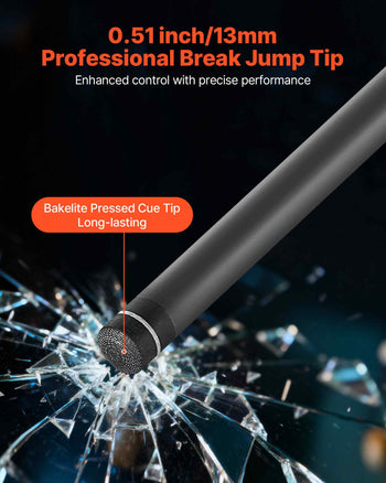 Pool Cue, 1 Piece Jump Break Cue, 58 inch & 19.5 oz Break Cues Pool Stick, Breaks Stick with Carbon Fiber Shaft & Maple Cues Butt, Heavy Hitter Breaks Jump Billiard Cue for Adult, Home, Office