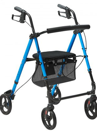 Rollator Walker for Seniors and Adult, Lightweight Aluminum Foldable Rolling Walker with Adjustable Seat and Handle, Outdoor Mobility Rollator Walker with 8" All Terrain Wheels, 300LBS Capacity
