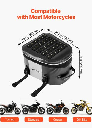 Motorcycle Tail Bag, 28 L Motorcycle Rear Seat Bag with Waterproof Fabric, Outdoor Sports Motorbike Luggage Storage Trunk Handbag with Pocket & Adjustable Buckle, Universal Fit Rear Racks, Black