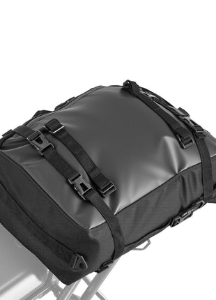 Motorcycle Tail Bag, 30 L Motorcycle Rear Seat Bag with Waterproof Rain Cover, Outdoor Sports Motorbike Luggage Storage Trunk Rack Backpack with Shoulder Straps, Universal Fit Rear Racks, Black