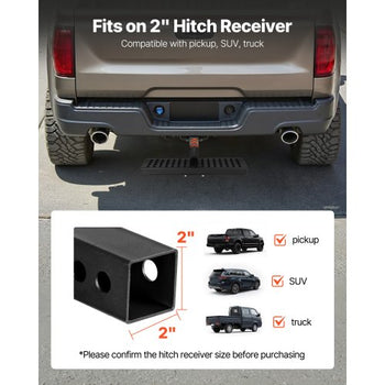 Hitch Step for 2 Inch Receiver, Universal Rear Bumper Guard Protector with 350 LBS Load Capacity, Wide & Non-Slip Tow Hitch Step with Pin Kit and Stabilizer, Fit for Pickup, Trailer, Truck, SUV