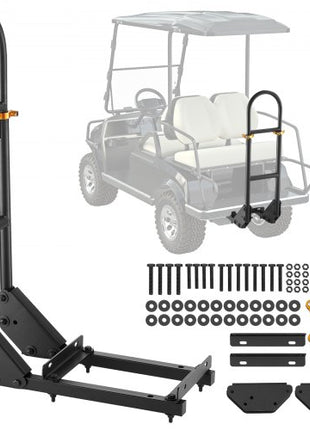 Golf Cart Grab Bar, 17.7 x 9.3 x 35.6 Inch, Compatible with Most Golf Carts with Metal Footplates, No Modification Needed, 27.5 to 33.5 Inch Height Adjustable Carbon Steel Rear Seat Grab Bar