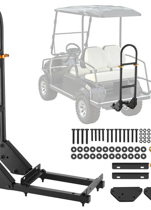 Golf Cart Grab Bar, 17.7 x 9.3 x 35.6 Inch, Compatible with Most Golf Carts with Metal Footplates, No Modification Needed, 27.5 to 33.5 Inch Height Adjustable Carbon Steel Rear Seat Grab Bar
