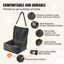 Dog Car Seat, Dog Booster Seat for Car with A Storage Pocket, Clip-On Safety Leash, Sponge and PP Cotton Filling, Dog Car Bed for Small & Medium Dog up to 40lbs, Black