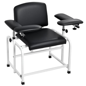 Phlebotomy Chair 750LBS Capacity Blood Draw Medical Chair, Comfortable Blood Drawing Chairs with Adjustable Armrests, Soft Padded Seat, Easy-to-Clean PVC Leather for Hospitals Clinics