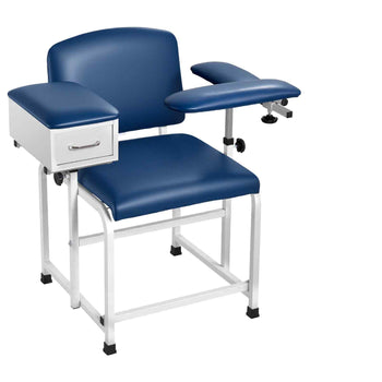 Phlebotomy Chair 500LBS Blood Draw Medical Chair with Drawer, Comfortable Blood Drawing Chairs with Adjustable Armrests, Soft Padded Seat, Easy-to-Clean PVC Leather for Hospitals Clinics