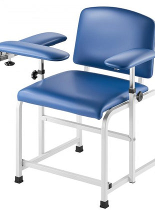 Phlebotomy Chair, Blood Draw Chair with Adjustable Armrests and Flip Arm, 400LBS Loading Blood Drawing Medical Chair with Soft Padded Seat, Easy-to-Clean PVC Leather for Hospitals, Labs, Clinics