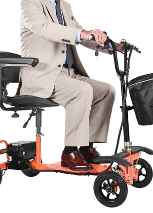 4-Wheel Folding Mobility Scooter for Adults & Seniors, 265LBS Loading Electric Mobility Scooter, All-Terrain Travel Wheelchair with 48V Lithium Battery, 8" Solid Tires & 8° Climbing Capacity