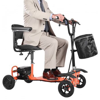 4-Wheel Folding Mobility Scooter for Adults & Seniors, 265LBS Loading Electric Mobility Scooter, All-Terrain Travel Wheelchair with 48V Lithium Battery, 8" Solid Tires & 8° Climbing Capacity