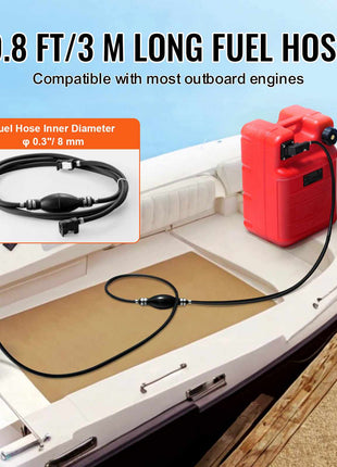 Marine Tank, 6.34-Gallon/24-L Marine Portable Tank Outboard Marine Boat Transfer Tank with 9.8ft Hose, Gauge for Outboard Engine Boats, Yacht, Fishing Boat, Deck Boat, Red