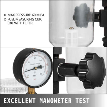 Diesel Injector Tester with Dual Scale Gauge, 400Bar/6000PSI, for Accurate Pressure Adjustment & Nozzle Examination