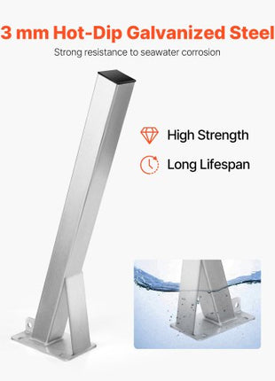 Boat Trailer Winch Stand, 3 x 3 x 34-inch Winch Posts, Boat Winch Mount with U-Bolts for 3 Inches W x 3-4 Inches H Trailer Tongue, Galvanized, Fit for Jet Ski, Sailboat, Fishing Boat, Speedboat