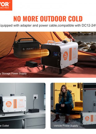 8KW Diesel Heater, 12V/24V All in One Diesel Air Heater, with Bluetooth APP Control, Remote Control and Display Screen, CO Alarm, Fast Heating Portable Diesel Heater for Vehicles and Outdoors