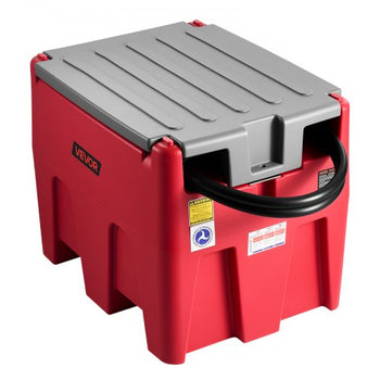 Portable Diesel & Gasoline Tank, 58 Gallon, 10 GPM Flow Rate, Diesel Fuel Tank with 12V Electric Transfer Pump, 13.1ft Hose, Auto Fueling Nozzle, Transfer Tank for Easy Fuel Transportation, Red