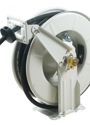 Fuel Hose Reel, 1/2" x 50', Extra Long Retractable Machine Oil Hose Reel, Spring Driven Auto Swivel Rewind, Heavy-Duty Carbon Steel Construction with Hose for Auto Repair, Industries, 2300 PSI