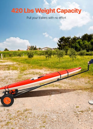 Boat Trailer Dolly, 420lbs Load Capacity, Carbon Steel Trailer Mover with Adjustable Length, 15.7 in Pneumatic Tires and Nonslip Support Bracket, for Moving Kayak Motorboat Fishing Boat