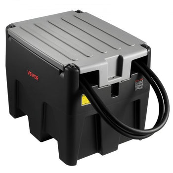 Portable Diesel Tank, 58 Gallon Capacity & 10 GPM Flow Rate, Fuel Tank with 12V Electric Transfer Pump and 13.1ft Rubber Hose, PE Diesel Transfer Tanks for Easy Fuel Transportation, Black