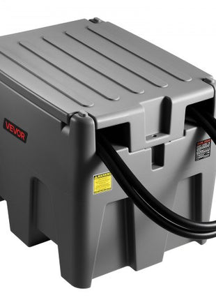 Portable Diesel Tank, 58 Gallon Capacity & 10 GPM Flow Rate, Fuel Tank with 12V Electric Transfer Pump and 13.1ft Rubber Hose, PE Diesel Transfer Tanks for Easy Fuel Transportation, Grey