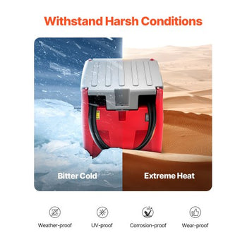 Portable Diesel Tank, 58 Gallon Capacity & 10.6 GPM Flow Rate, Fuel Tank with 12V Electric Transfer Pump and 13.1ft Rubber Hose, PE Diesel Transfer Tanks for Easy Fuel Transportation, Red