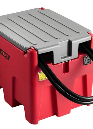 Portable Diesel Tank, 58 Gallon Capacity & 10.6 GPM Flow Rate, Fuel Tank with 12V Electric Transfer Pump and 13.1ft Rubber Hose, PE Diesel Transfer Tanks for Easy Fuel Transportation, Red