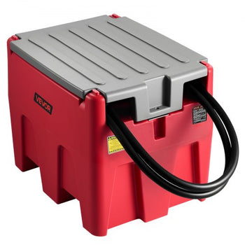 Portable Diesel Tank, 58 Gallon Capacity & 10.6 GPM Flow Rate, Fuel Tank with 12V Electric Transfer Pump and 13.1ft Rubber Hose, PE Diesel Transfer Tanks for Easy Fuel Transportation, Red