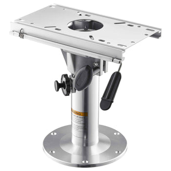 Boat Seat Pedestal, Adjustable Height from 13.39 to 19.2 Inches, Aluminum Alloy Boat Chair Base with Slide, 5-inch Sliding Travel, Locking Design, Ideal for Fishing and Boating Enthusiasts