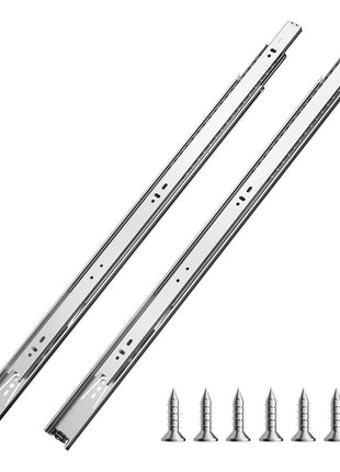 Drawer Slides, 24 inch, 10 Pairs Full Extension Ball Bearing Cabinet Rails, 100 LB Load Capacity Heavy Duty Side Mount Dresser Drawer Slides, Drawer Track Runners for Kitchen DIY Replacement