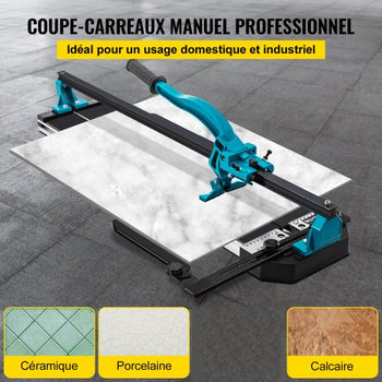Tile Cutter, 48 Inch Manual Tile Cutter, Tile Cutter Tools with Single Rail & Double Brackets, 3/5 in Cap with Precise Laser Guide, Snap Tile Cutter for Precision Cutting Porcelain Tiles Industr