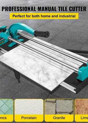 24 Inch Manual Tile Cutter Double Rails, Professional Tile Cutter W/Alloy Cutting Wheel for Porcelain and Ceramic Tiles