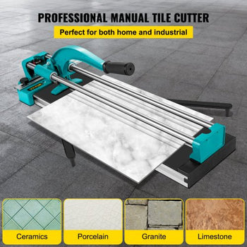 24 Inch Manual Tile Cutter Double Rails, Professional Tile Cutter W/Alloy Cutting Wheel for Porcelain and Ceramic Tiles
