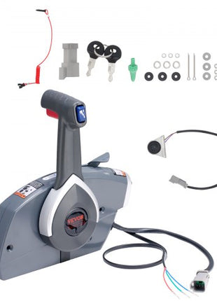 Boat Throttle Control, 5006180 Side-Mounted Outboard Remote Control Box for Evinrude Johnson, Marine Throttle Control Box with Power Trim Switch and Lanyard
