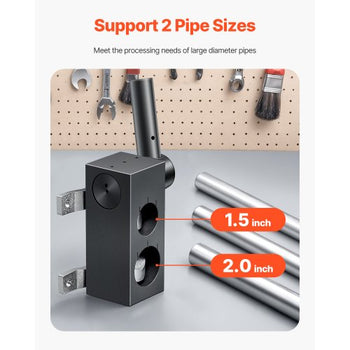 Pipe Notcher, Tubing Pipe Notcher for 1.5/2-inch Pipes, Steel Pipe and Tube Notcher with Long Handle for Auto Repair, Construction, Metalworking, Support Horizontal/Vertical Operation