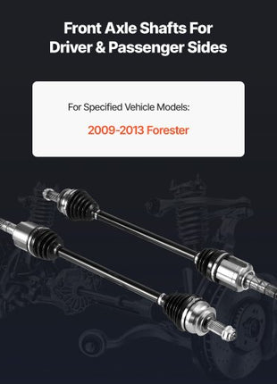 CV Axle Shaft Assembly, 2 Pieces Front Left & Right (Driver and Passenger Side), Automotive Replacement CV Joint Axles Pair Compatible with 2009-2013 Forester, Alloy Steel & Carbon Steel