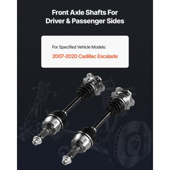 CV Axle Shaft Assembly, 2 Pieces Front Left & Right (Driver and Passenger Side), Automotive Replacement CV Axles Pair Compatible with 2007-2020 Cadillac Escalade, Alloy Steel & Carbon Steel