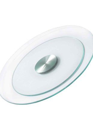 20 in Glass Lazy Susan Turntable, 360° Rotation Round Clear Tabletop Rotating Tray, Tempered Glass Dining Table Centerpiece, Smooth and Silent Spin, for Family Gatherings, Banquets & Weddings