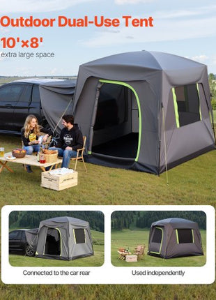 SUV Tent for Camping, 10FT L x 8FT W, Waterproof PU2000mm Spacious Double Layer Design for 5-8 Person, SUV Camping Tent with Mesh Windows, Includes Rainfly & Storage Bag, for Outdoor Activities