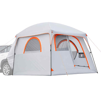 Large SUV Tent for 6 Person, 10 x 9 FT 3-Season SUV Tailgate Tent with Ventilated Doors & Mesh Windows, PU2000mm Waterproof Dual-Use Car Rear Hatch Tents for Outdoor Camping Hiking