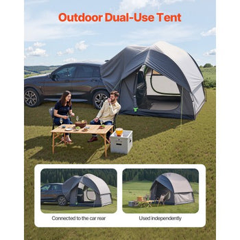 SUV Tent for Camping, 8FT L x 8FT W, Waterproof PU2000mm Spacious Double Layer Design for 5-8 Person, SUV Camping Tent with Mesh Windows, Includes Rainfly & Storage Bag, for Outdoor Activities