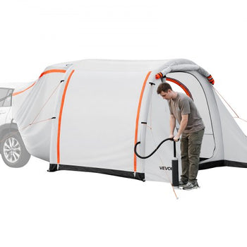 Inflatable SUV Tent with Awning, 8 x 6.7 ft 3-Season SUV Tailgate Tent with Ventilated Doors & Mesh Window, PU2000mm Waterproof Car Rear Hatch Tents for Outdoor Camping - Air Pump Included