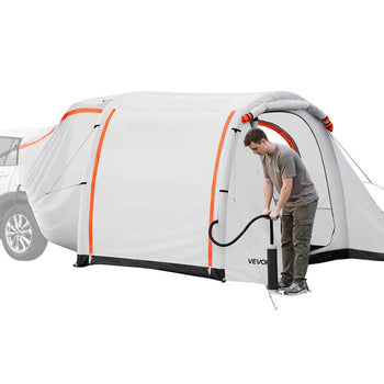 Inflatable SUV Tent with Awning, 8 x 6.7 ft 3-Season SUV Tailgate Tent with Ventilated Doors & Mesh Window, PU2000mm Waterproof Car Rear Hatch Tents for Outdoor Camping - Air Pump Included